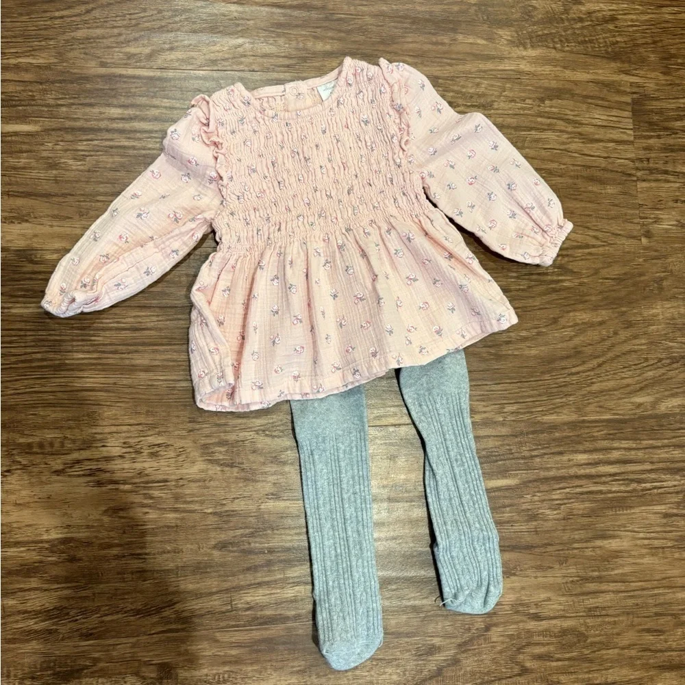 BUNDLE girls 12-18 month outfits leggings, pants, tops, dresses, hat baby girl